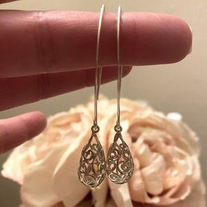 925 sterling silver dandle scroll earrings